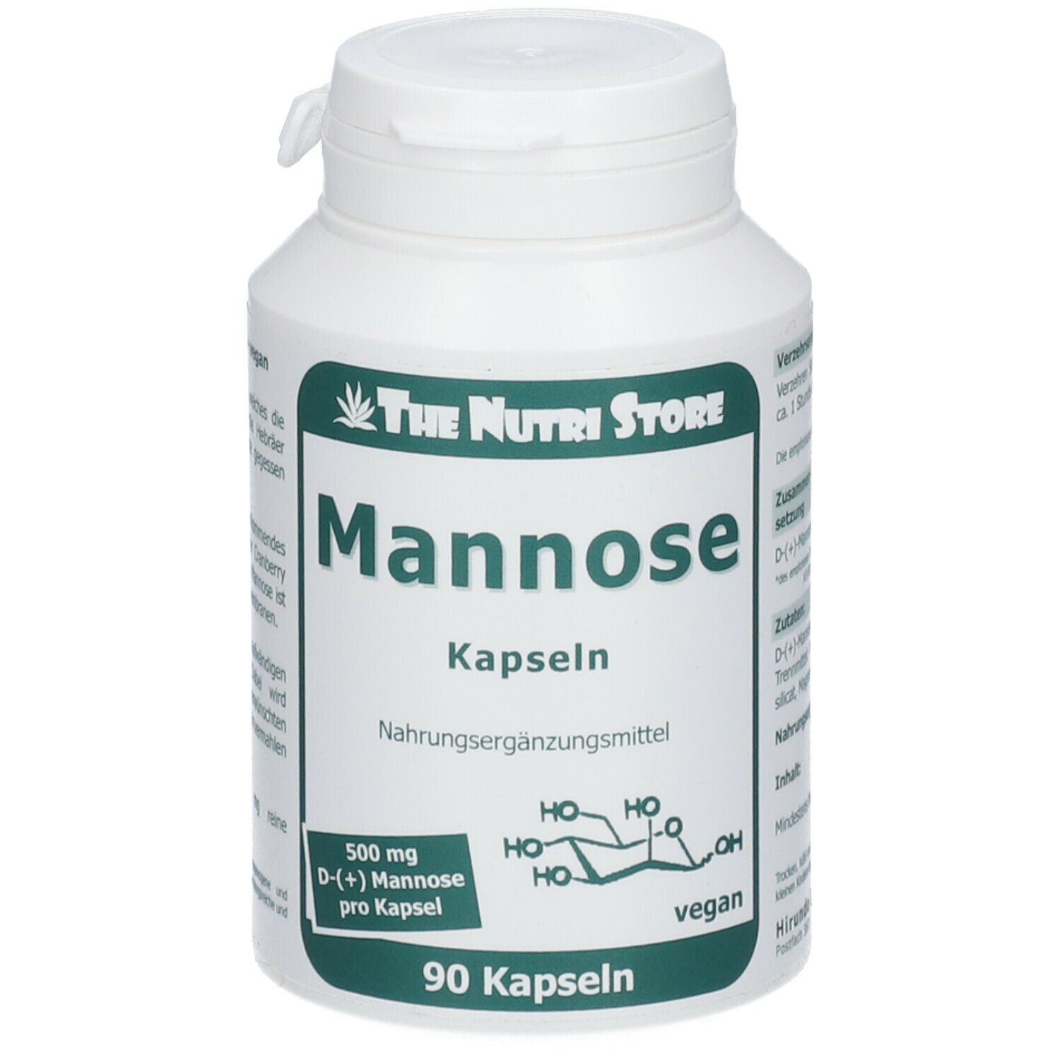 The Nutri Store Mannose 500 mg vegetrarische Kapseln