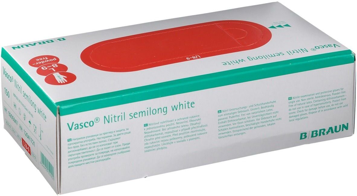 Braun Vasco® Nitril semilong white Gr. L