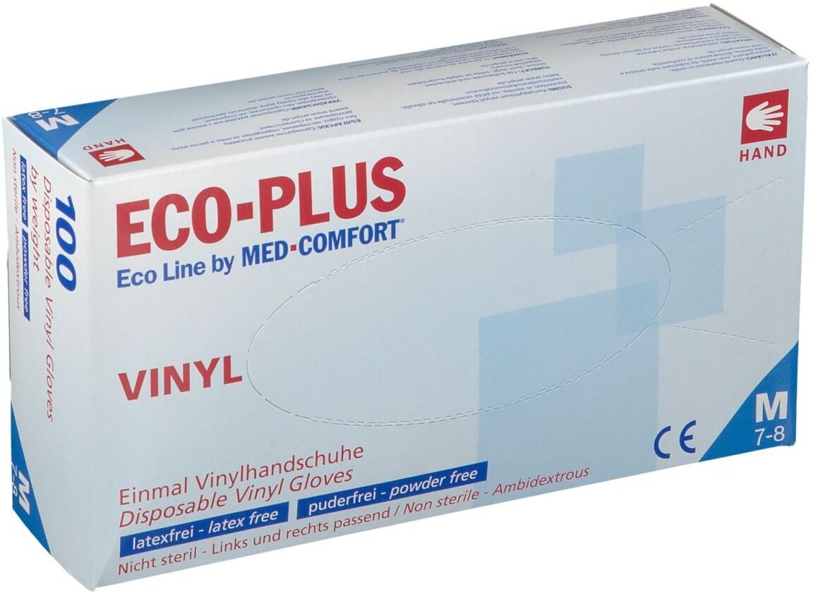 no brand Eco-Plus Vinyl Handschuhe Gr. M unsteril puderfrei weiß