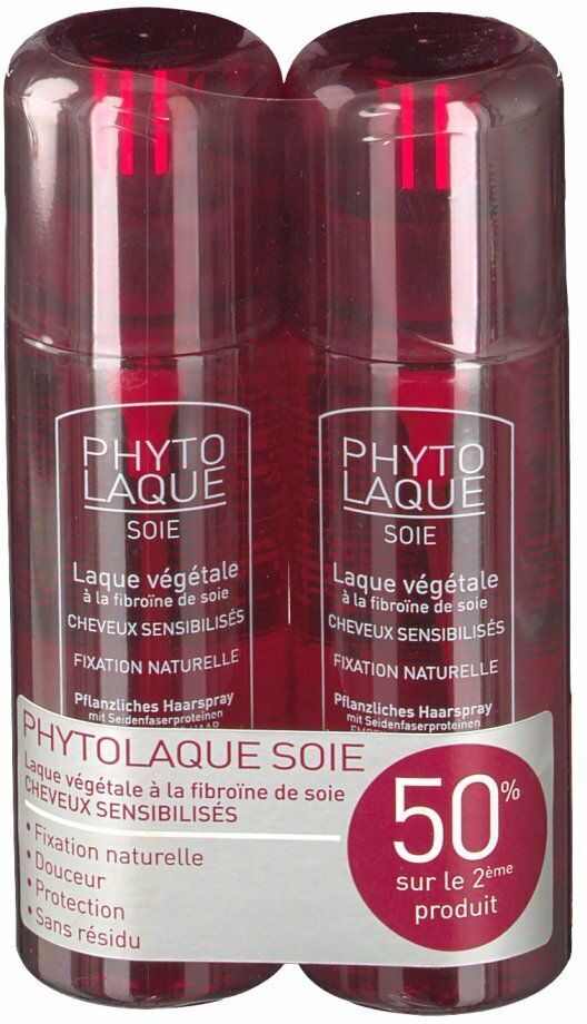 PHYTOSOLBA Phytolaque Soie, Laque capillaire végétale à la fibroïne de soie, vapo 100 ml x 2