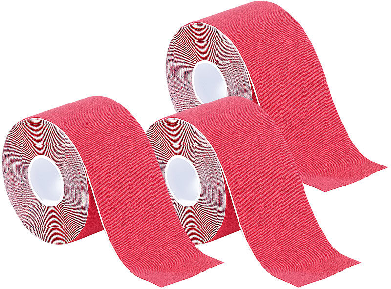 newgen medicals Kinesiologie-Tape aus Baumwollgewebe, 3er-Set, rot