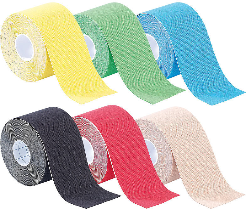 newgen medicals Kinesiologie-Tapes, Baumwollgewebe, 5 cm x 5 m 6er-Set