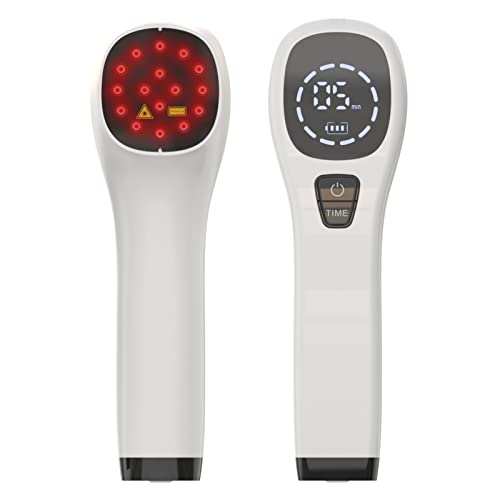 iKeener Hand-rood licht therapieapparaat, (4 x 808 nm) koude laser human/dierenarts therapieapparaat voor spieren, knieën, schouders, rug, infrarood licht therapie, pijnverlichting apparaat, met