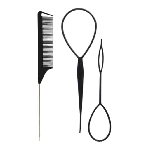 Yisawroy 3 Stks/set Franse Vlechten Tool Maken Kapsels Elastische Haarbanden Remover Cutter Staart Kam Haar Styling Tools Haar Vlechten Accessoire Haar Vlechten Gadget Haar Vlechten Helper Haar Vlechten