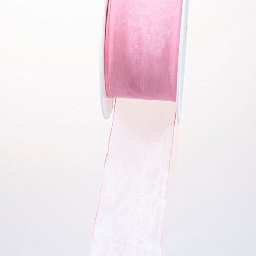 Deko und Band 53736 Organza lint met geweven rand 38mm 50m col. 50 roze 53736-38-50-50