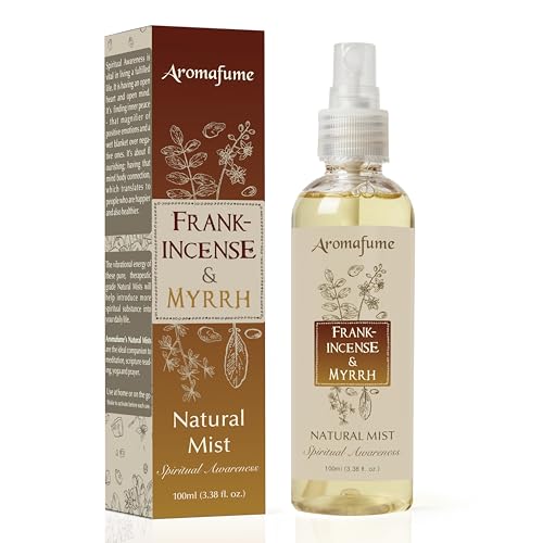 Aromafume Wierook & Mirre Mist Spray   100 ml/3.3 oz   Ideaal voor diepe ontspanning, spiritualiteit & rituelen   Gemaakt met pure hars uit Somalië   Niet-alcoholisch, niet-giftig & veganistisch