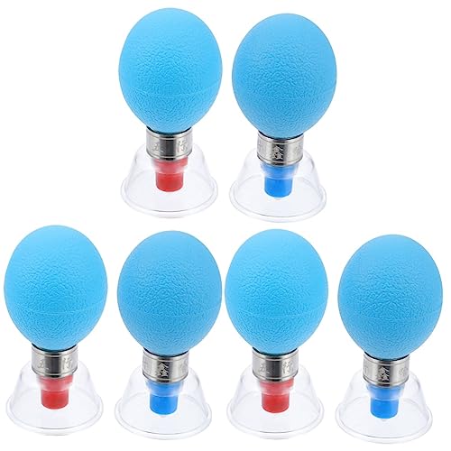 NIYANGLE 6 Stuks Cupping Apparaat Vacuüm Lichaam Cupping Vacuüm Cupping Cups Cuppen Met Negatieve Druk Professionele Vacuüm Cupping Apparatuur Zuignap Bloedvergieten Naald Massage P.p