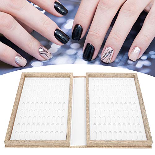 LUCKDANO 180 Kleuren Nagelkleurenkaartboek Houten Nagelgellak Displayboek Valse Nageltip Displaybord Herbruikbaar Nagelpraktijkontwerpbord Nagelkleurstalen Kleurontwerpkaartkaart