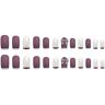 DDSY 24 stks voorgedecoreerde nagels korte maat ronde kop matte twee kleuren mix boog Manicure patch Valse acryl nagel tips