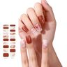 Yisawroy 20 stuks semi-uitgeharde gel nagelstrips langdurige semi uitgeharde nagelstickers met zachte glanzende gelafwerking gel nagelsticker semi-uitgeharde gel nagelstrips met UV-lamp Franse tip