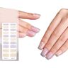 Yisawroy 20 stuks semi-uitgeharde gel nagelstrips langdurige semi uitgeharde nagelstickers met zachte glanzende gelafwerking gel nagelsticker semi-uitgeharde gel nagelstrips met UV-lamp Franse tip