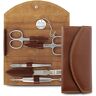 nippes Solingen Manicure-set, leren koffer met sluiting. 5-delig 5-teilig bruin