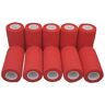 PintoMed Cohesief verband 10 x ROOD 10 rollen x 10 cm x 4,5 m zelfklevend flexibel verband, eerste hulp, verwondingen