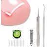 Yunmoxiao (12 +3) Ingegroeide teennagel correctie behandeling kit, 12 stuks ingegroeide teennagel corrector stijltang strips herstellen clips met 3 stuks ingegroeide teennagel vijl en lifter