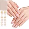 Yisawroy 20 stuks semi-uitgeharde gel nagelstrips langdurige semi uitgeharde nagelstickers met zachte glanzende gelafwerking gel nagelsticker semi-uitgeharde gel nagelstrips met UV-lamp Franse tip