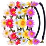 N\A DEET Daisy Crown Hoofdband, 5 stuks, meerkleurig, bloemenhoofdband, haarkrans, bloemenkroon, voor festival bruiloft