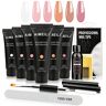 AIMEILI Builder Gel Kit, Extend Gel UV Soak-off Gel Builder Extension Set met Slip Solution Pen 6W UV LED Lamp 6 * 15ML KIT2