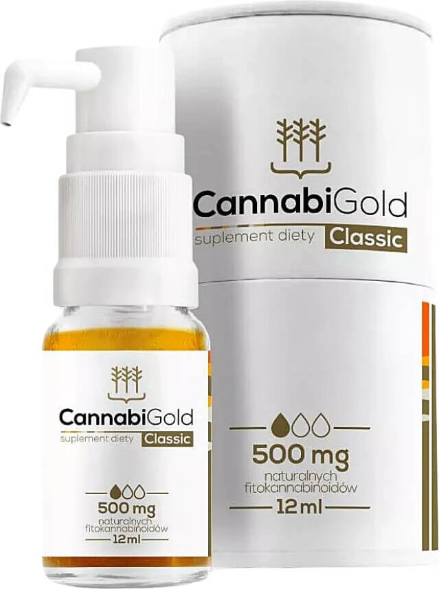 HEMPOLAND SP. Z O. O. CannabiGold Classic 500mg naturalnych fitokannabinoidów CBD 12 ml HemPoland