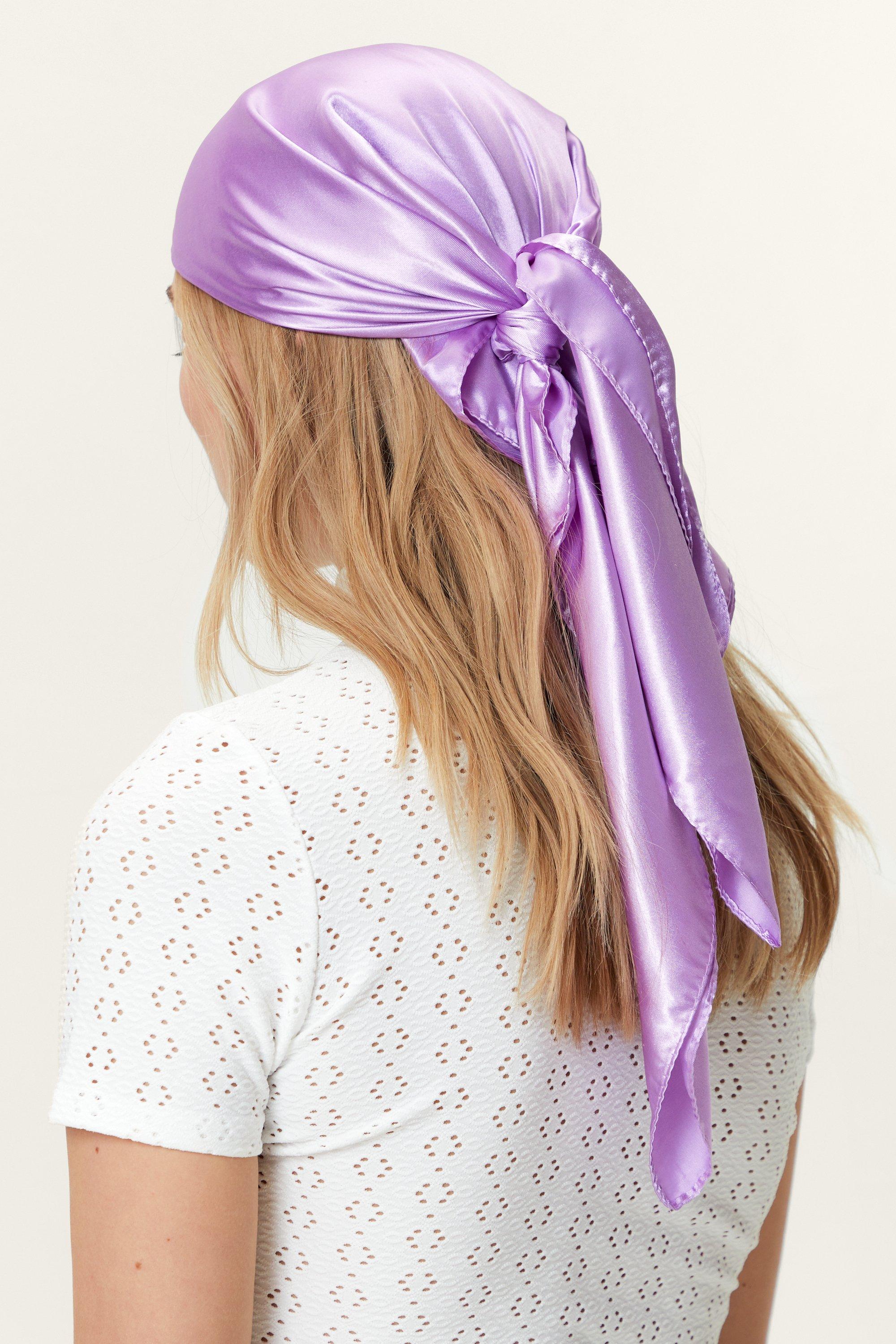 Nasty Gal Womens Plain Satin Headscarf - Purple - ONE SIZE, Purple