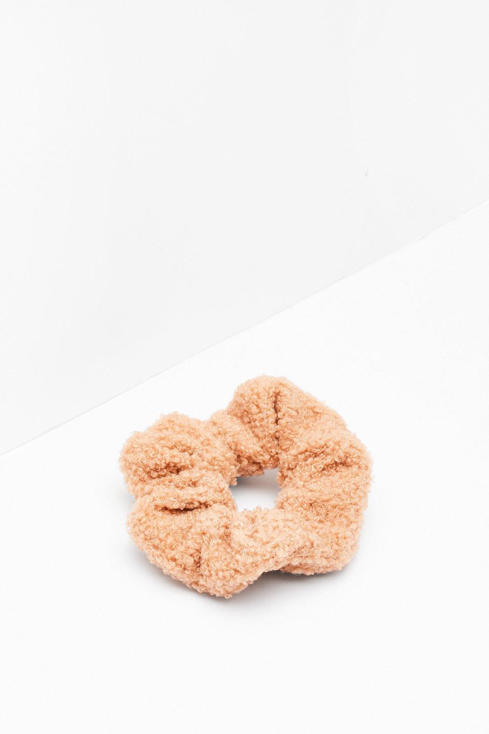 Nasty Gal Womens Shearling Scrunchie - Beige - ONE SIZE, Beige