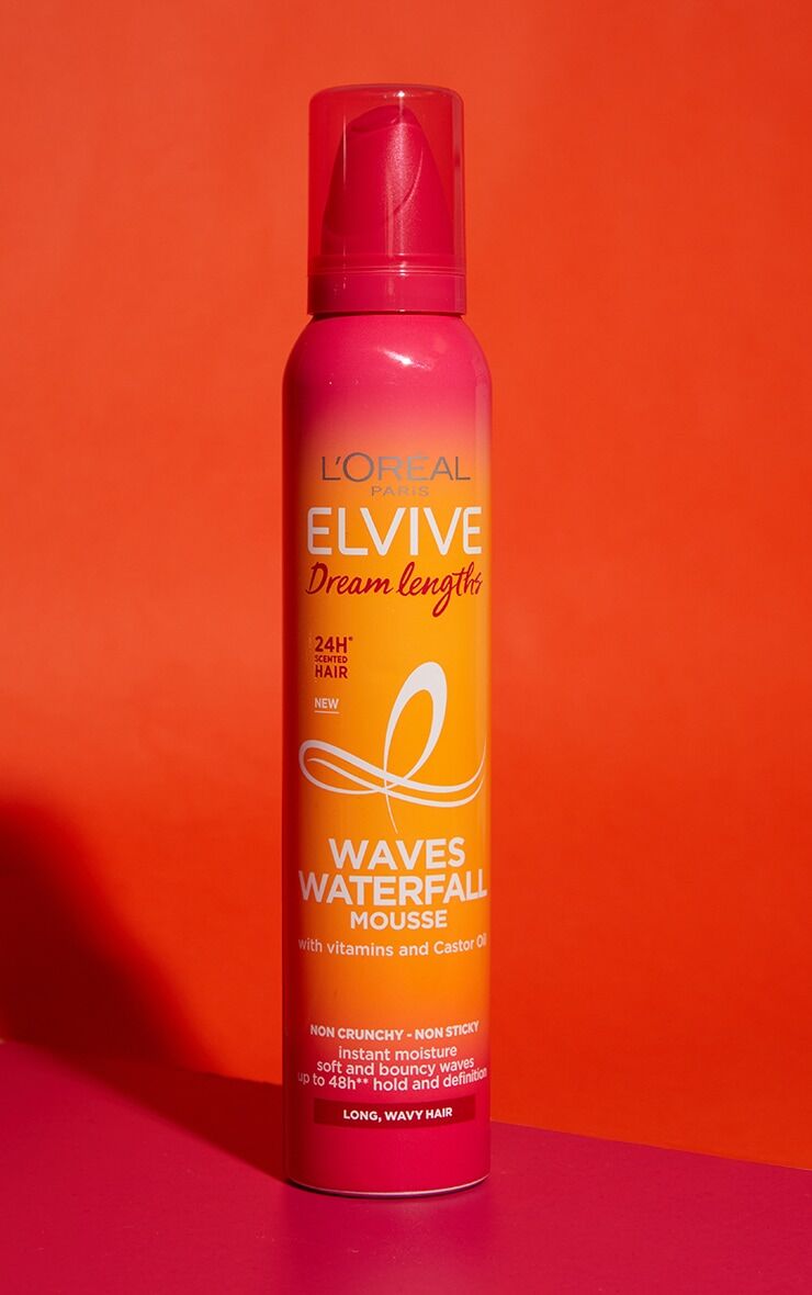 PrettyLittleThing L'Oreal Elvive Dream Lengths Nourishing Waves Waterfall Mousse Long Curly Hair 200ml  - Black - Size: One Size