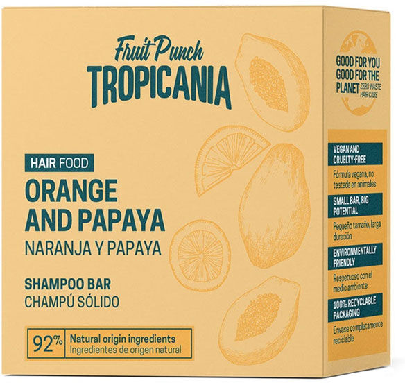 Tropicania Soin Shampooing Solide Orange Papaye 50g