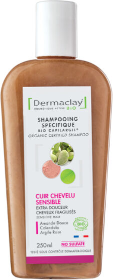 Dermaclay Shampooing Bio Extra Douceur Cheveux Fragiles et Délicats 250ml