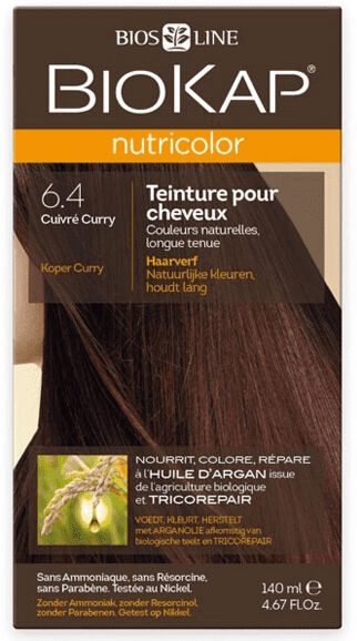 Biokap Nutricolor Teinture pour Cheveux 6.4 Cuivré Curry 140ml