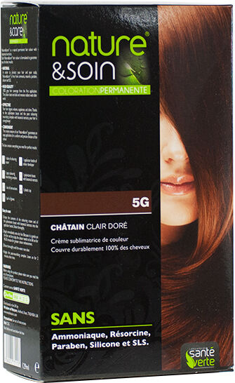 Santé Verte Nature & Soin Coloration Permanente Châtain Clair Doré 5g