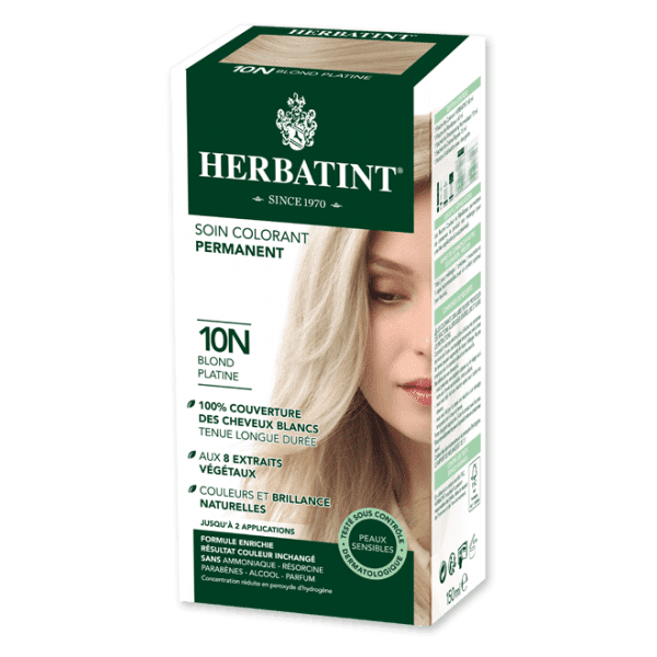Herbatint Soin Colorant Permanent Couleur Blond Platine 10N 150ml