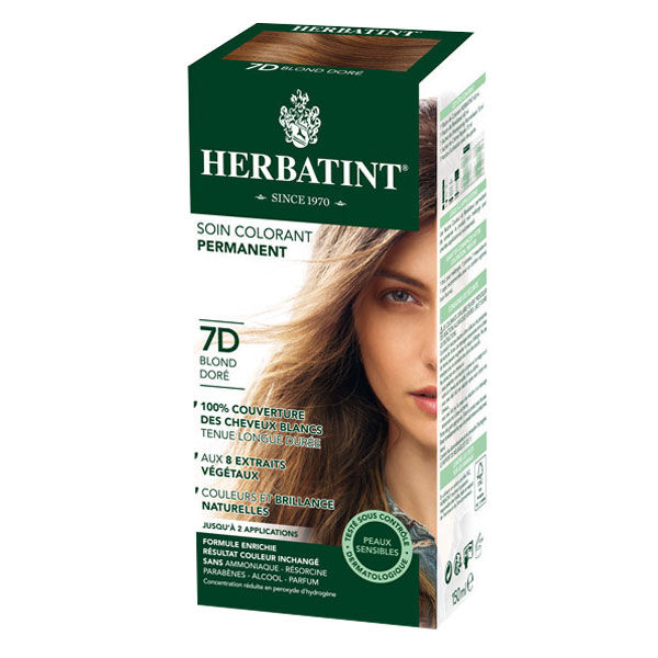 Herbatint Soin Colorant Permanent Couleur Blond Doré 7D 150ml