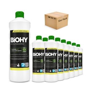 BiOHY KFZ Autoshampoo , Autowaschmittel, Auto Shampoo, Schaumreiniger 12er Pack (12 x 1 Liter Flasche)