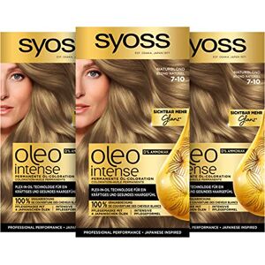 Syoss Oleo Intense Öl-Coloration 7-10 Naturblond Stufe 3 (115 ml), dauerhafte Haarfarbe mit pflegendem Öl, Coloration ohne Ammoniak