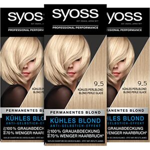 Syoss Color Coloration 9_5 Kühles Perlblond Stufe 3 (3 x 115 ml), permanente Haarfarbe für bis zu 10 Wochen Farbintensität und 70 % weniger Haarbruch*