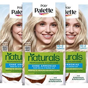 Palette Naturals Permanente Coloration 10-2 Aschblond (3 x 115 ml), pflegende Haarfarbe ohne Ammoniak, Coloration für bis zu 2 Stufen Aufhellung und ein natürlich aussehendes Blond