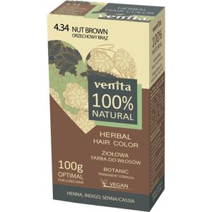 Venita Herbal Hair Color urte-hårfarve 4,34 Nut Brown 100g