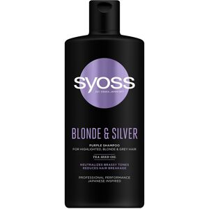 SYOSS Blond & Silver Purple Shampoo neutraliserende gule toner til blondt og gråt hår 440ml