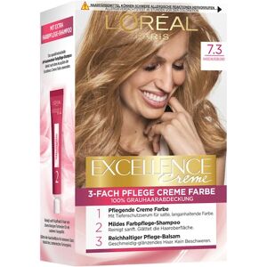 L’Oréal Paris Indsamling Excellence 3-Fold Care Cream Color 7.3 Hasselnød blond