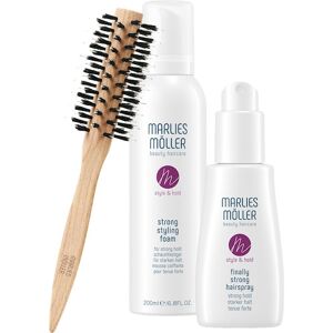 Marlies Möller Beauty Haircare Style & Hold Gavesæt Strong Styling Foam 200 ml + Finally Strong Hairspray 125 ml + Medium Round Styling Brush 1 Pc.