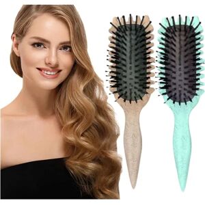 Bounce Curl Brush, Define Styling Brush, Curly Hair Brush, Hair Styling Brush til at løsne, Form og Definér krøller til Kvinder Piger Mindre Træk - Green