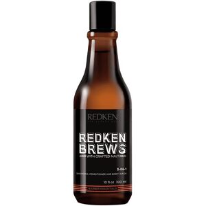 Redken Champú, acondicionador y jabón corporal 3 en 1 Brews 300mL