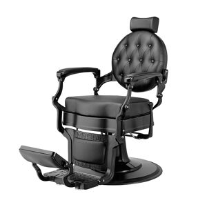 Sillón de barbero Buzz Black: Hidráulico, reclinable y giratorio con acabado negro mate