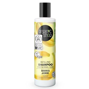 Organic Shop Champú rellenador para cabello normal - Plátano y Jazmín (280ml.)