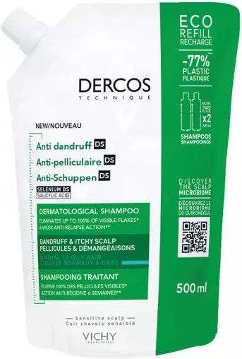 Vichy Dercos Technique Champú Anticaspa Graso CC Recambio 500Ml