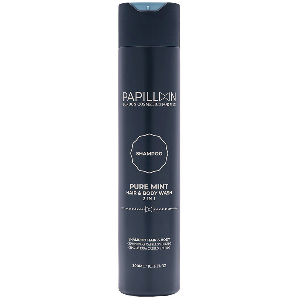 Papillon Champú de Menta Pura para Cabello Y Cuerpo Uso Diario 300mL