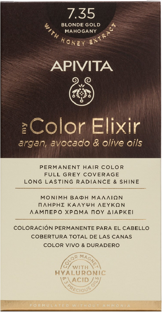 Apivita Tinte permanente My Color Elixir 1&nbsp;un. 7.35 Mahogany Gold Blond