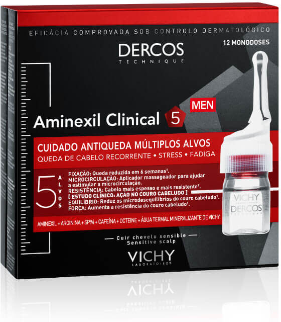 Vichy Dercos Aminexil Clinical 5 - Hombre - 12 ampollas