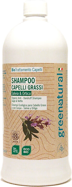 Greenatural Champú anticaspa ecológico de Salvia y Ortiga (1 litro)