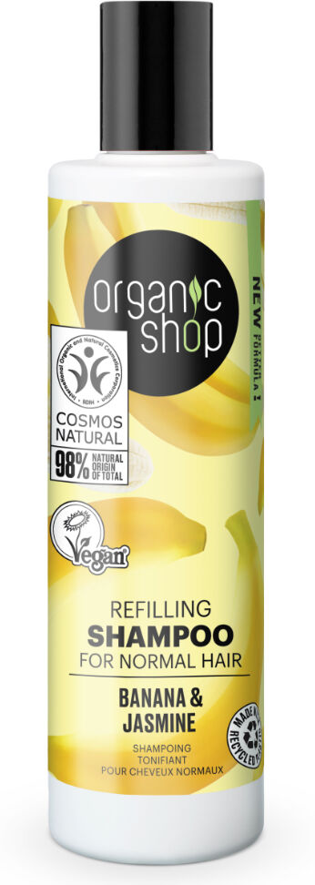 Organic Shop Champú rellenador para cabello normal - Plátano y Jazmín (280ml.)