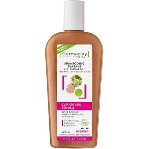 Dermaclay Shampoing Traitant Bio Cuir Chevelu Sensible Argile Rose 400ml - Publicité